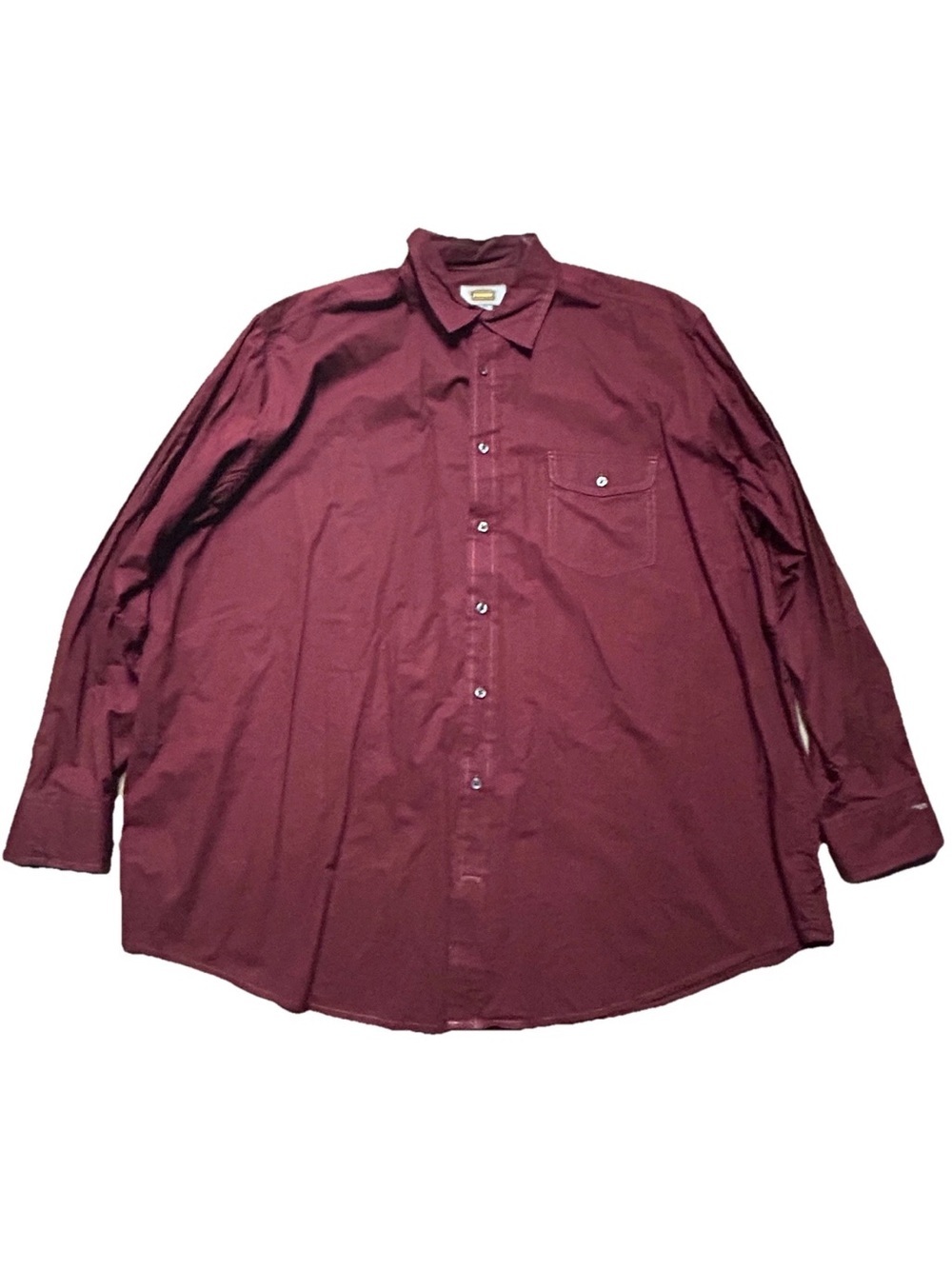 Men’s Foundry Supply Co Maroon Long Sleeve Button Up Shirt Size 2XLT